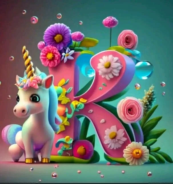 Diamond Painting - Full Round Drill - Unicorn Alphabet(Canvas|30*30cm)