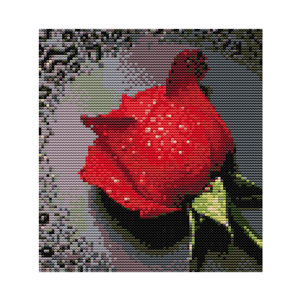 

Drop Rose - 14CT Stamped Cross Stitch - 21*22CM, 501 Original