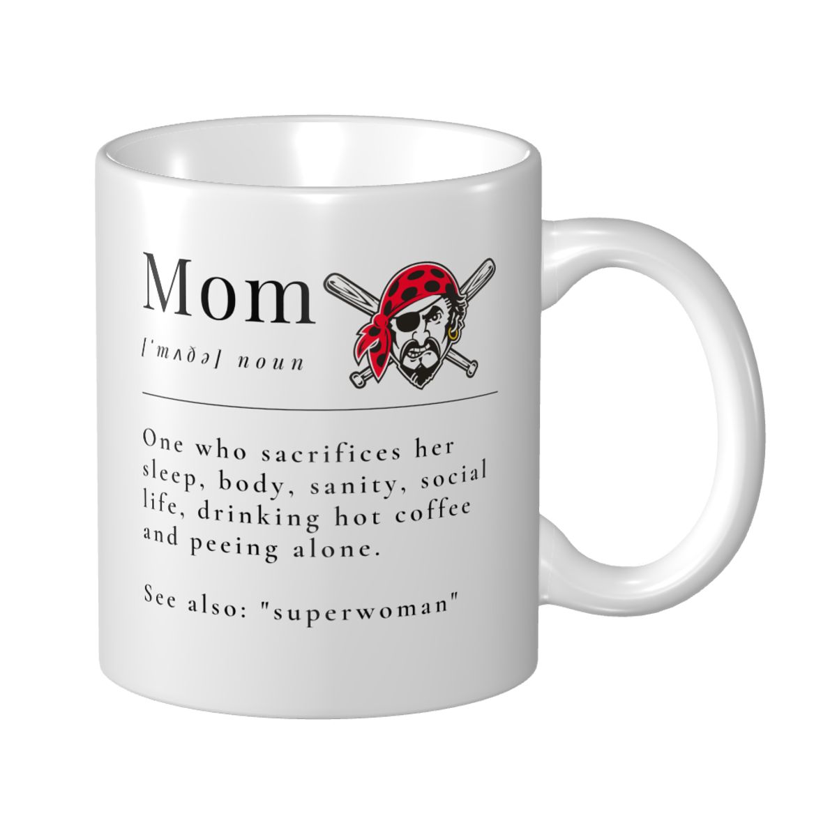 Pittsburgh Pirates Mother's Day Dictionary Definition Funny Quote Mom Mug