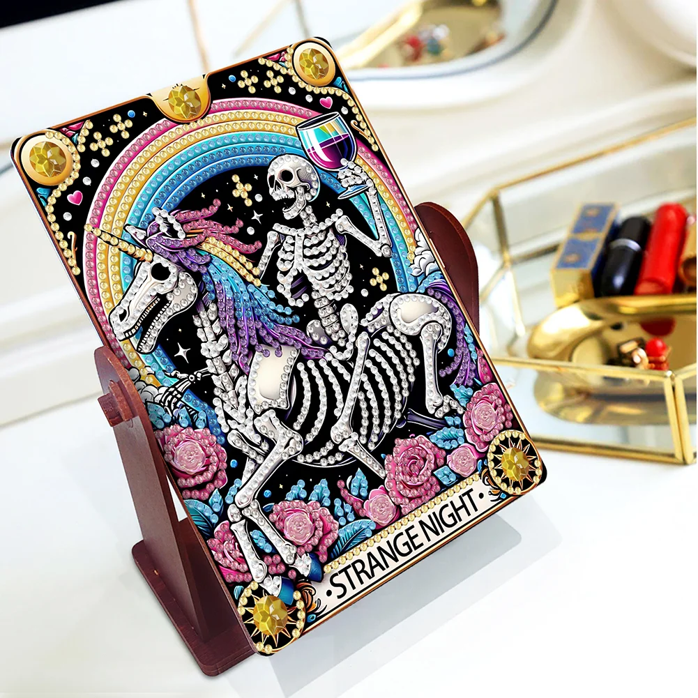 Skull Unicorn Special Shape Diamond Painting Mirror Table Top Diamond Mirror Kit