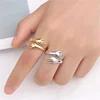 Women's Give Me A Hug Hand Open Band Ring 14K White Gold Plated Sterling Silver