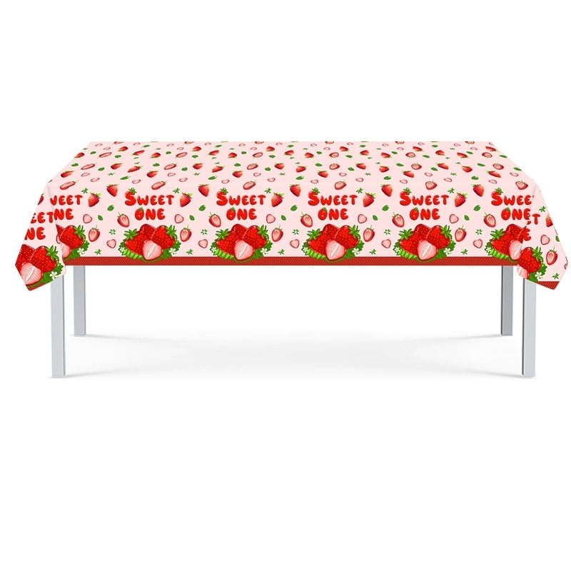 Other Printing (Printing) Birthday Cute Letter Strawberry PE PS Paper Party Tablecloth Tableware Party Supplies Cake Decorating Supplies 1 Piece