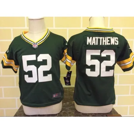 Toddler  Green Bay Packers #52 Clay Matthews Green Stitched NFL Jersey