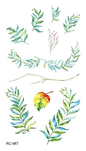 52 Kinds Watercolor Flora Lavender Waterproof Fake Tattoos Temporary Women Arm Chest Ankle Stickers Floral Body Art Tatto Flower