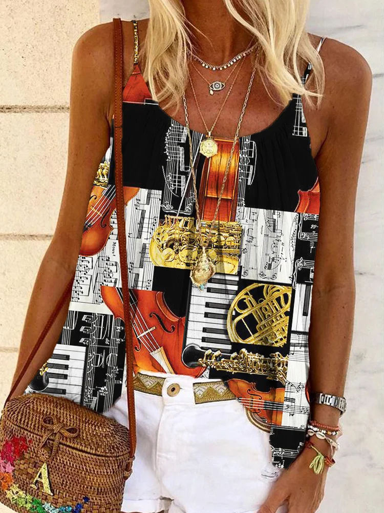 Music Lover Piano And Violin Inspired Cami Top