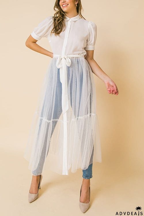 Showing Off A Little Shirt Cover Dress