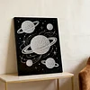 DIY Pearl Painting Planet for Home Wall Decor with Frame(40x30cm)