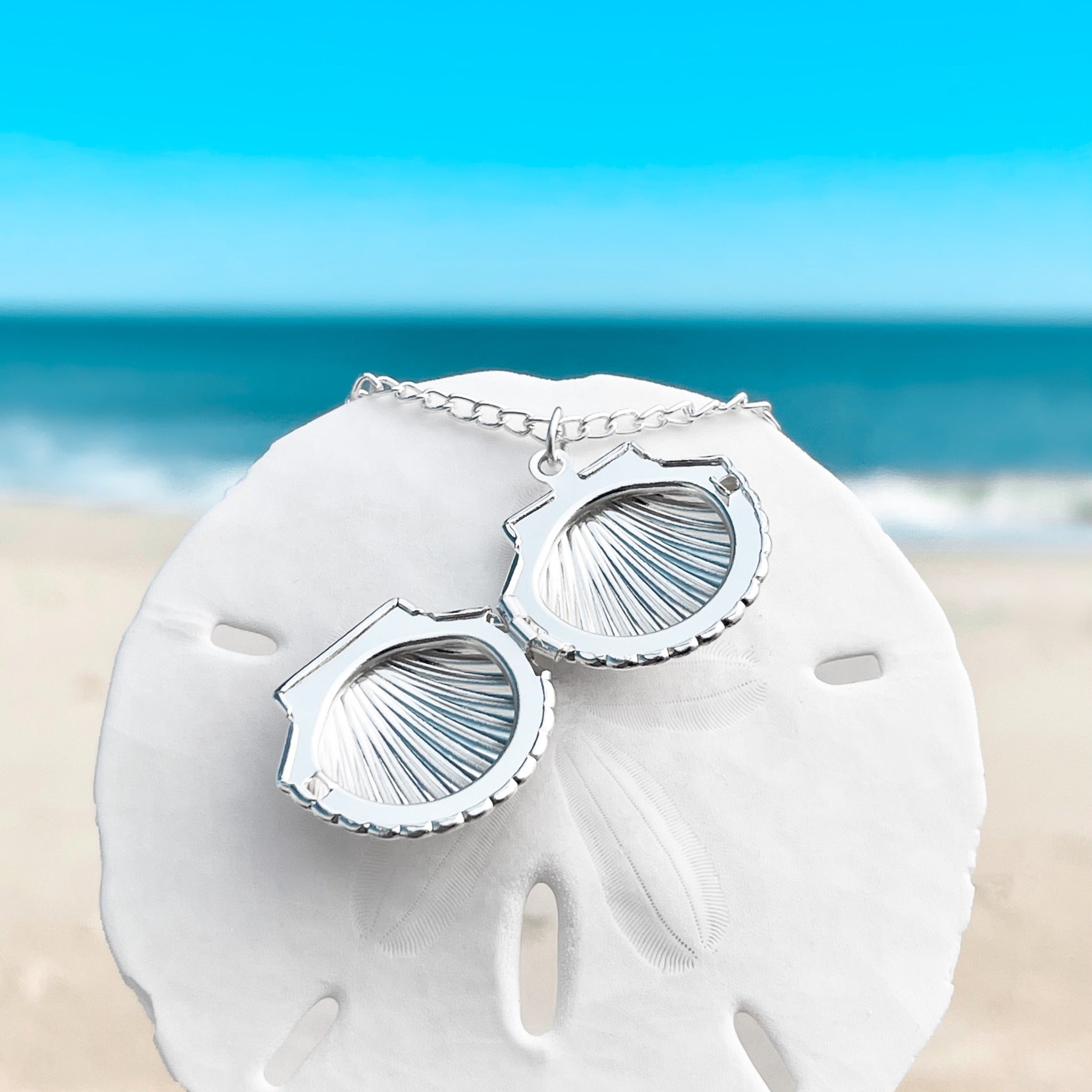 Fan Shell Locket Necklace
