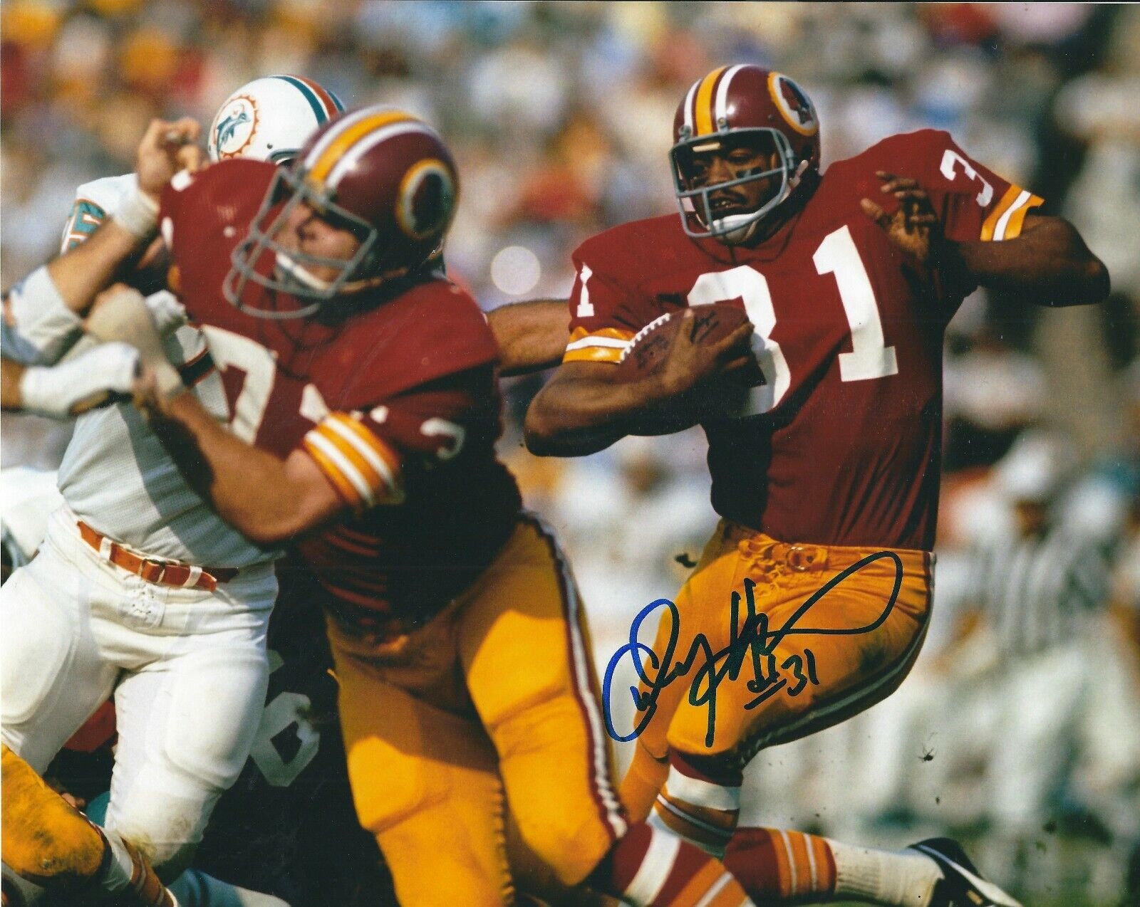 Signed 8x10 CHARLIE HARRAWAY Washington Redskins Autographed Photo Poster painting - w/ COA