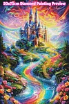 Luxury AB Velvet Diamond Painting Kit - Rainbow Castle Landscape