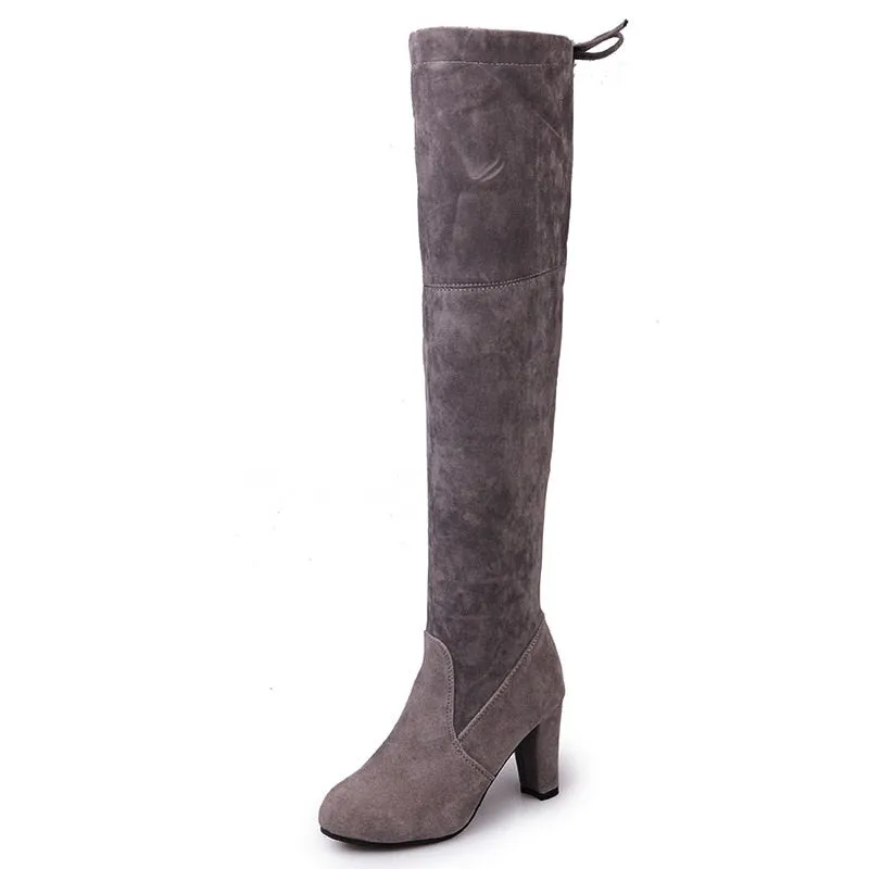 2019 New Shoes Women Boots Black Over the Knee Boots Sexy Female Autumn Winter lady Thigh High Boots Size 34-43