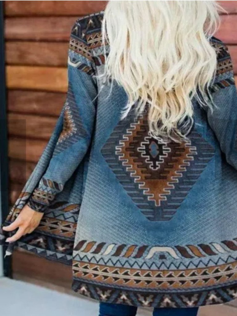 Women's Western Print Cardigan