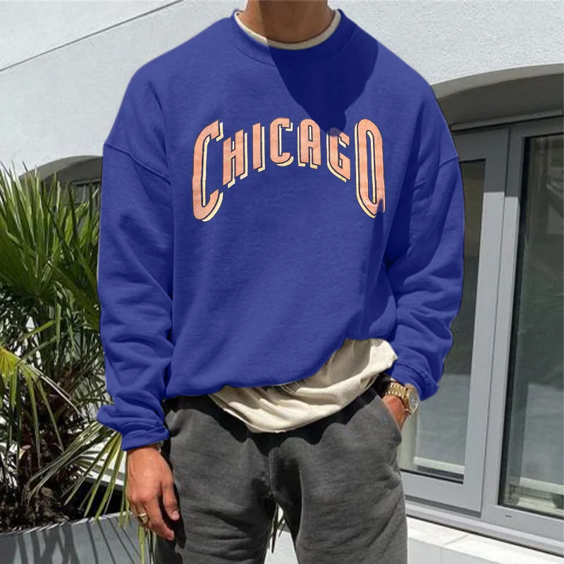 Casual Chicago Alphabet Printed Sweatshirt