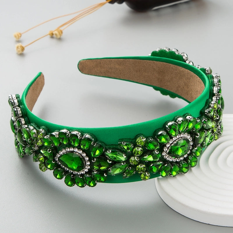 Women’s Casual Vacation Classic Style Color Block Alloy Rhinestone Glass Inlay Rhinestones Hair Band