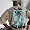 Unisex Oversize Casual Palm Paradise Print Washed T-Shirt by Inlyline