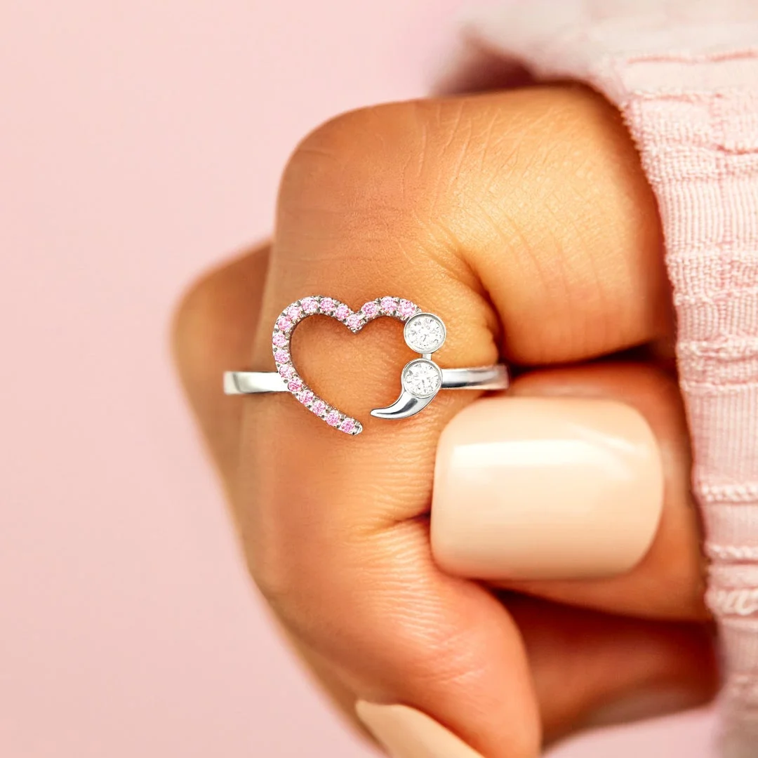 Daughter Never Give Up Semicolon Ring
