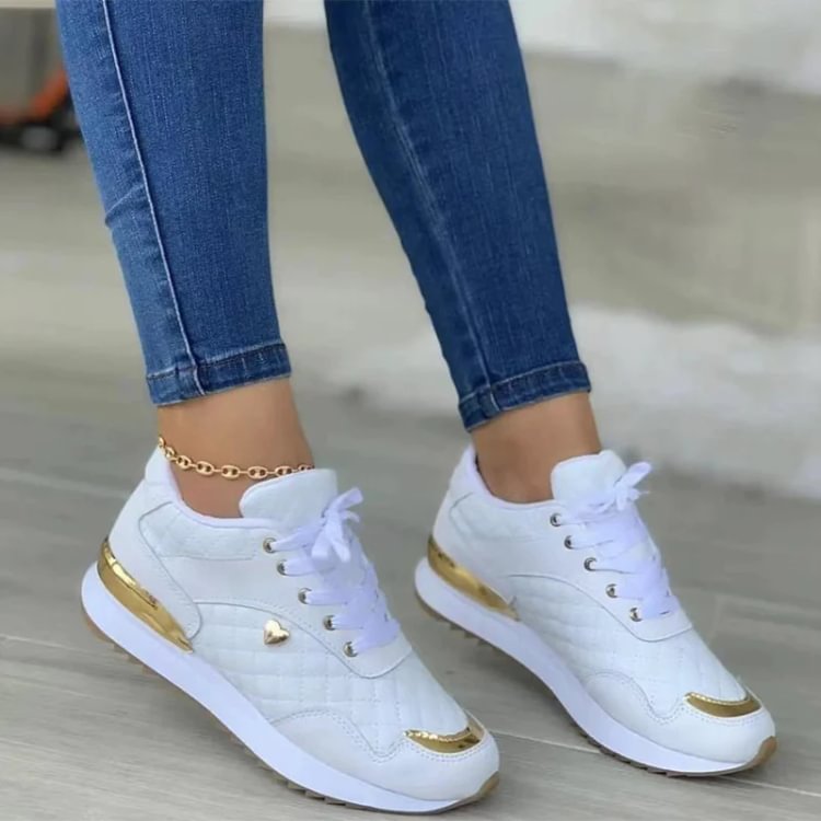 Panel Lace-up Platform Sneakers
