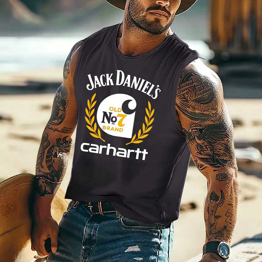  Classic Tank Top with Iconic Logo Design for Men