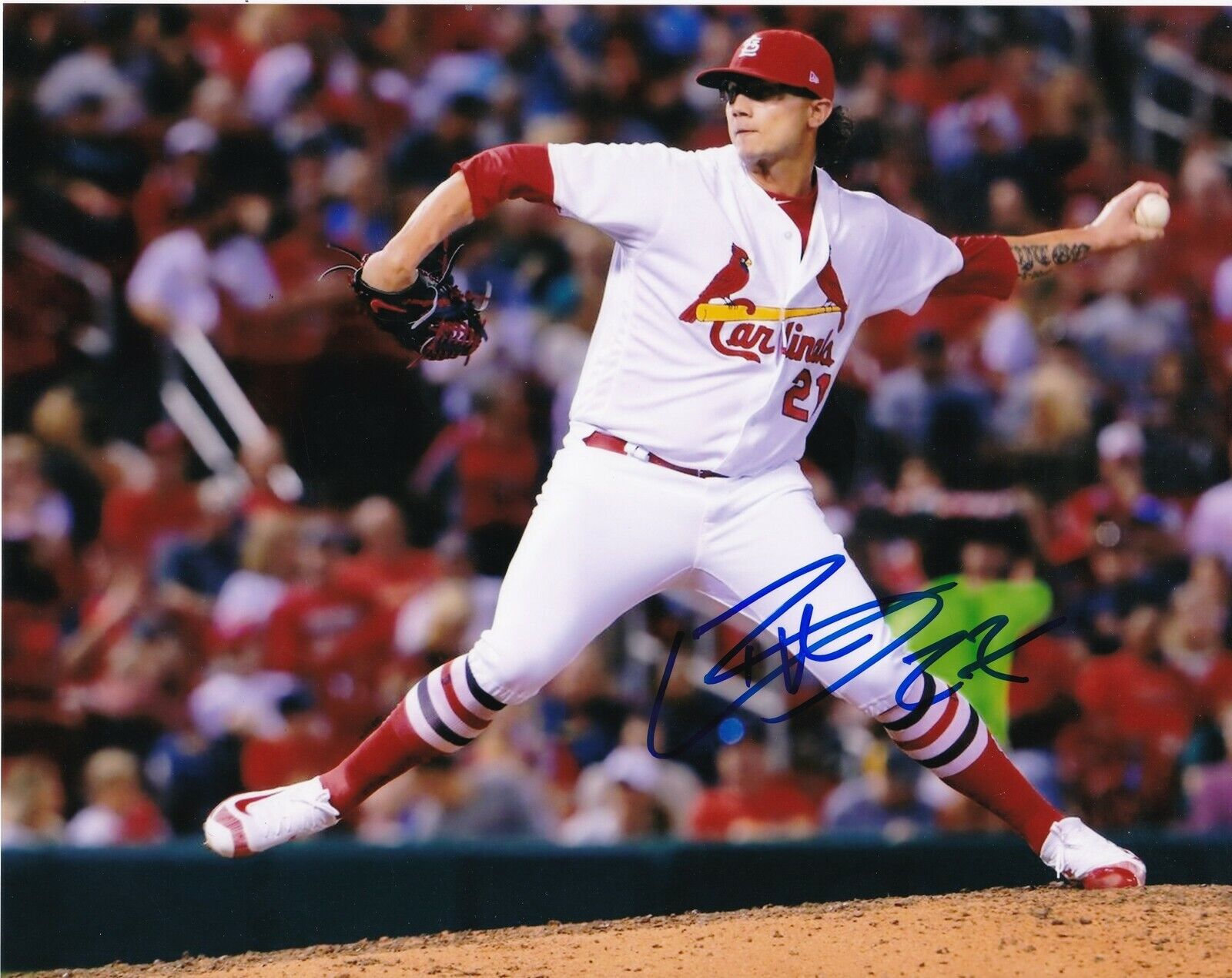 BRETT CECIL ST. LOUIS CARDINALS ACTION SIGNED 8x10