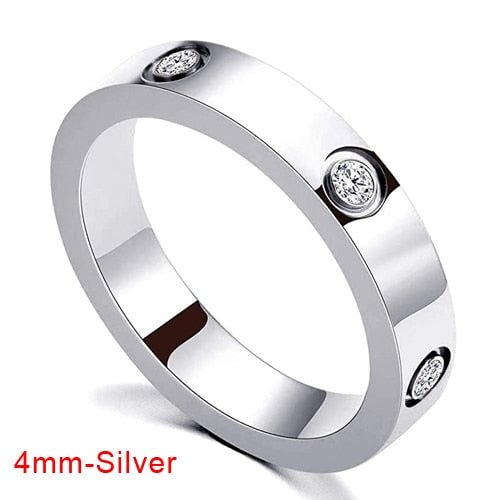 YOY-Hot Stainless Steel Crystal Rings