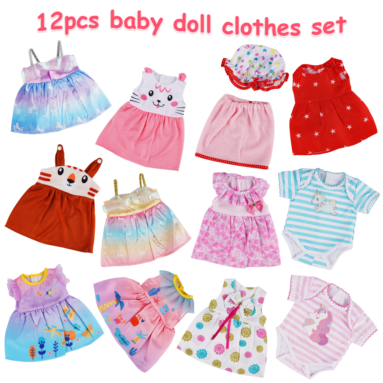 Suitable for 12''-16'' Inches Newborn Baby Dolls 12pcs Baby Doll ...