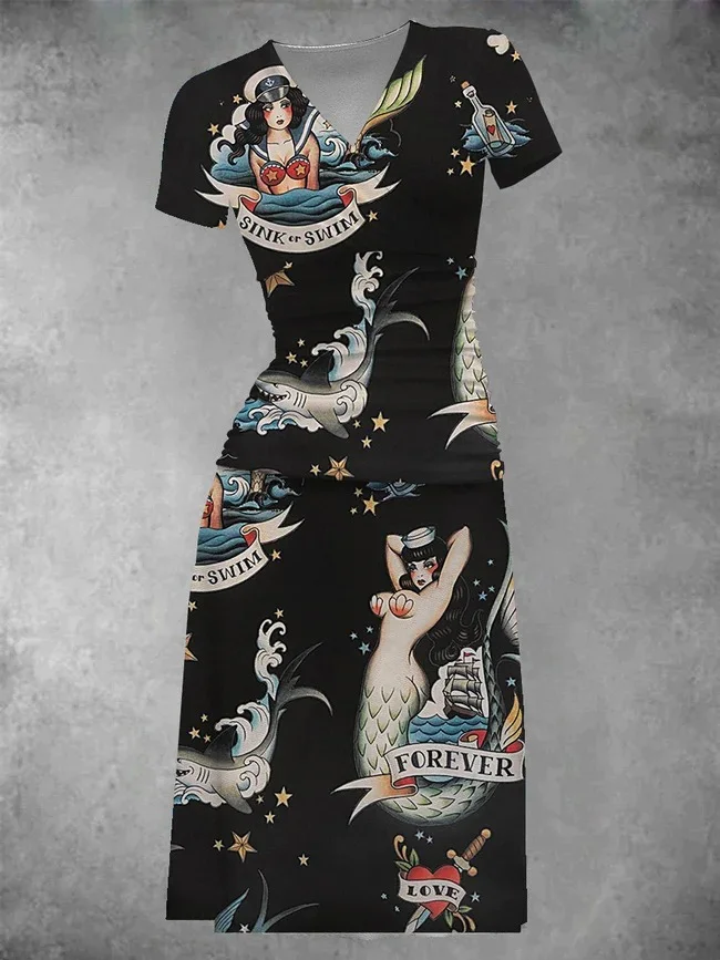 Women's Retro Mermaid Love Frolic Dress