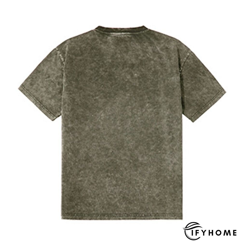 Men's 100% Cotton Acid Wash Shirt Oversized Shirt Plain Crew Neck Sports & Outdoor Daily Short Sleeve Clothing Apparel Fashion Designer Casual | IFYHOME