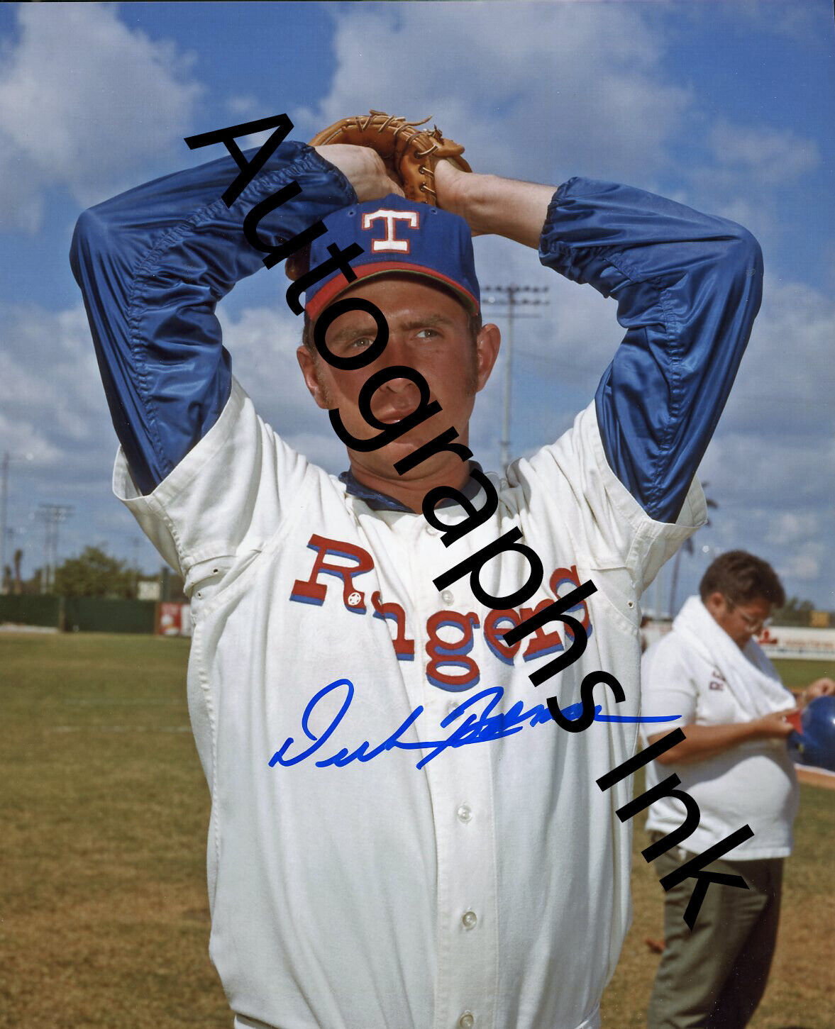 Dick Bosman Autographed 8x10 Texas Rangers 4 Topps Vault