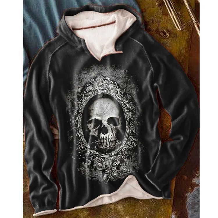 Pre sale men's street skeleton Print Long Sleeve Sweater