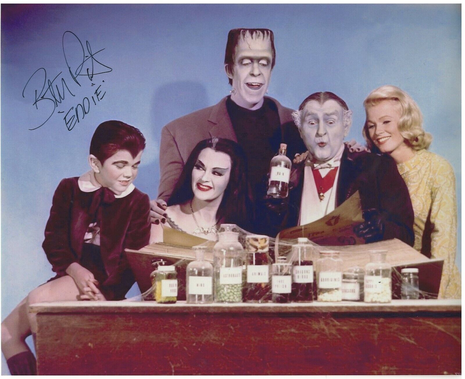 BUTCH PATRICK EDDIE MUNSTER RARE SIGNED MUNSTERS CAST Photo Poster painting