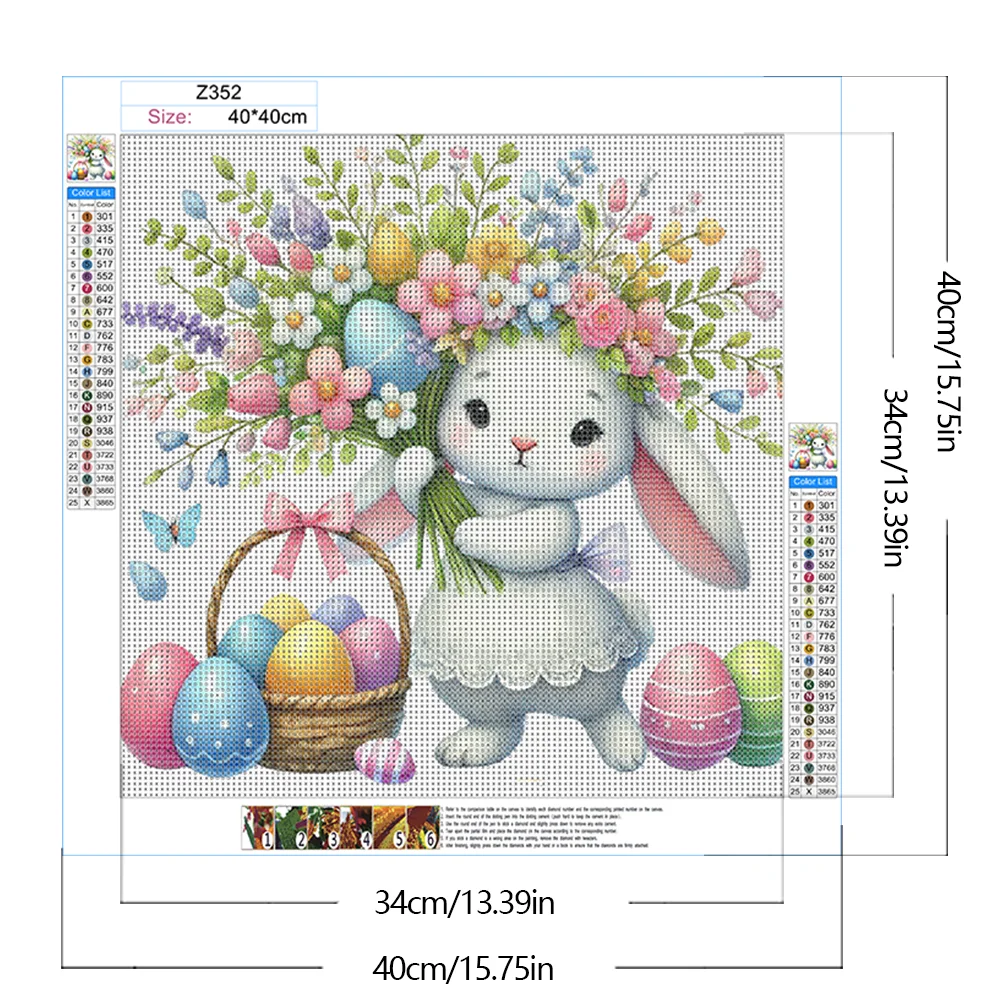 Diamond Painting - Full Round Drill - Easter Egg Rabbit(Canvas|40*40cm)