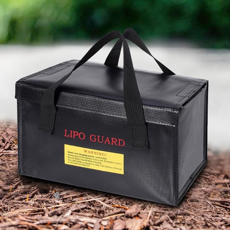 LiPo Battery Safety Bag Fireproof Explosion-proof Storage Portable Safety Bag - Black