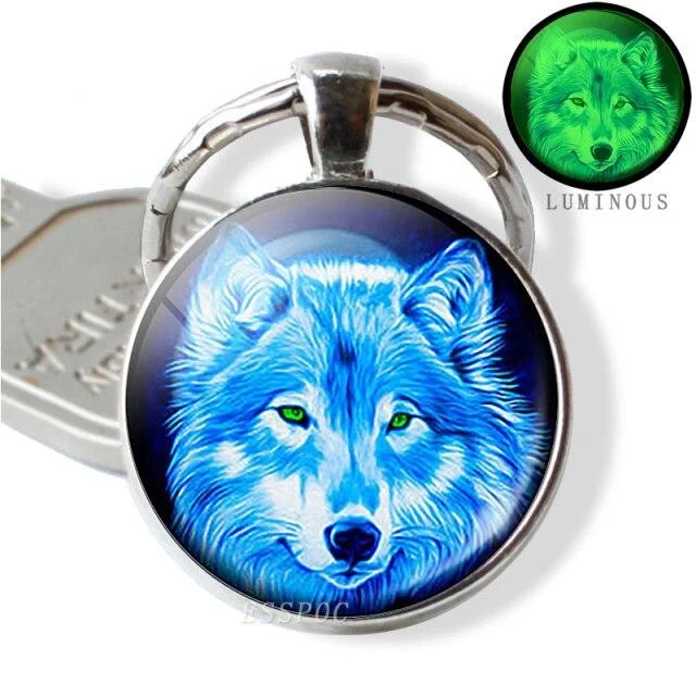 Buzzdaisy Luminous Glow In The Dark Wolf Key Chain Key Rings Holder