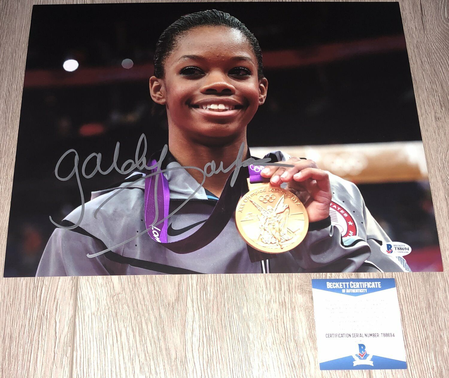 GABRIELLE GABBY DOUGLAS SIGNED USA GYMNASTICS 11x14 Photo Poster painting BAS COA & EXACT PROOF