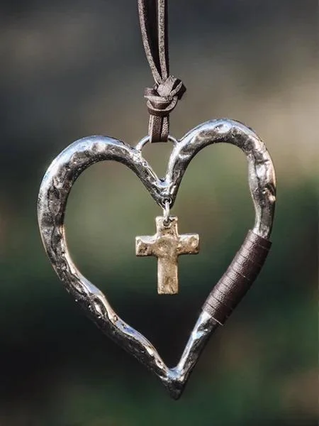 Wearshes Faith Heart Cross Necklace