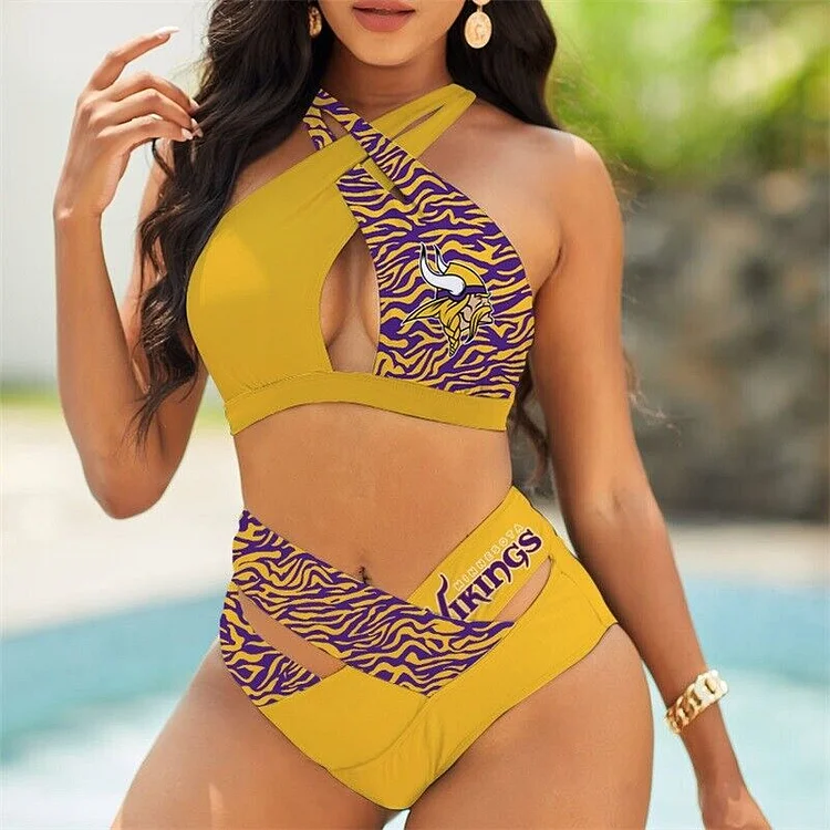 Minnesota Vikings
Limited Edition two Pieces Bikini Set Hollow Out Push Up Swimsuit