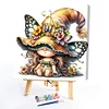 (US Only)4pcs Paint By Numbers Kit On Canvas DIY Oil Art Gnome Picture Decor 40x40cm