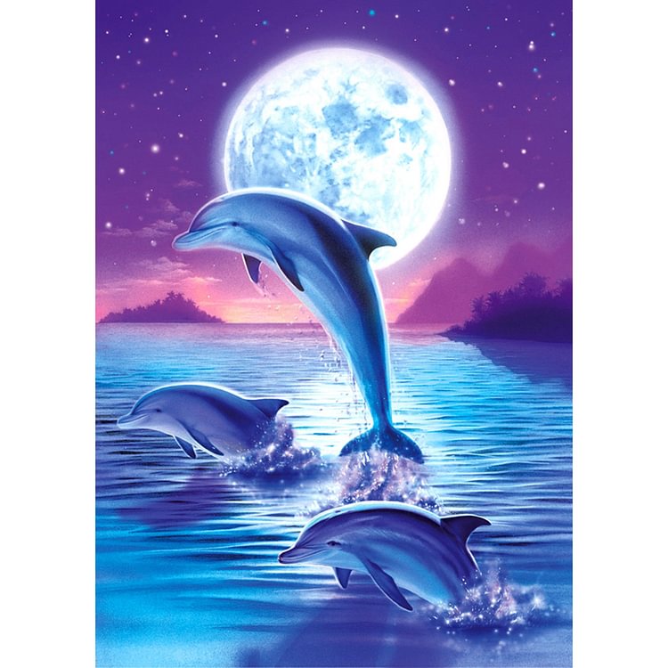 Peinture de diamant - Full Round - Jumping Dolphin