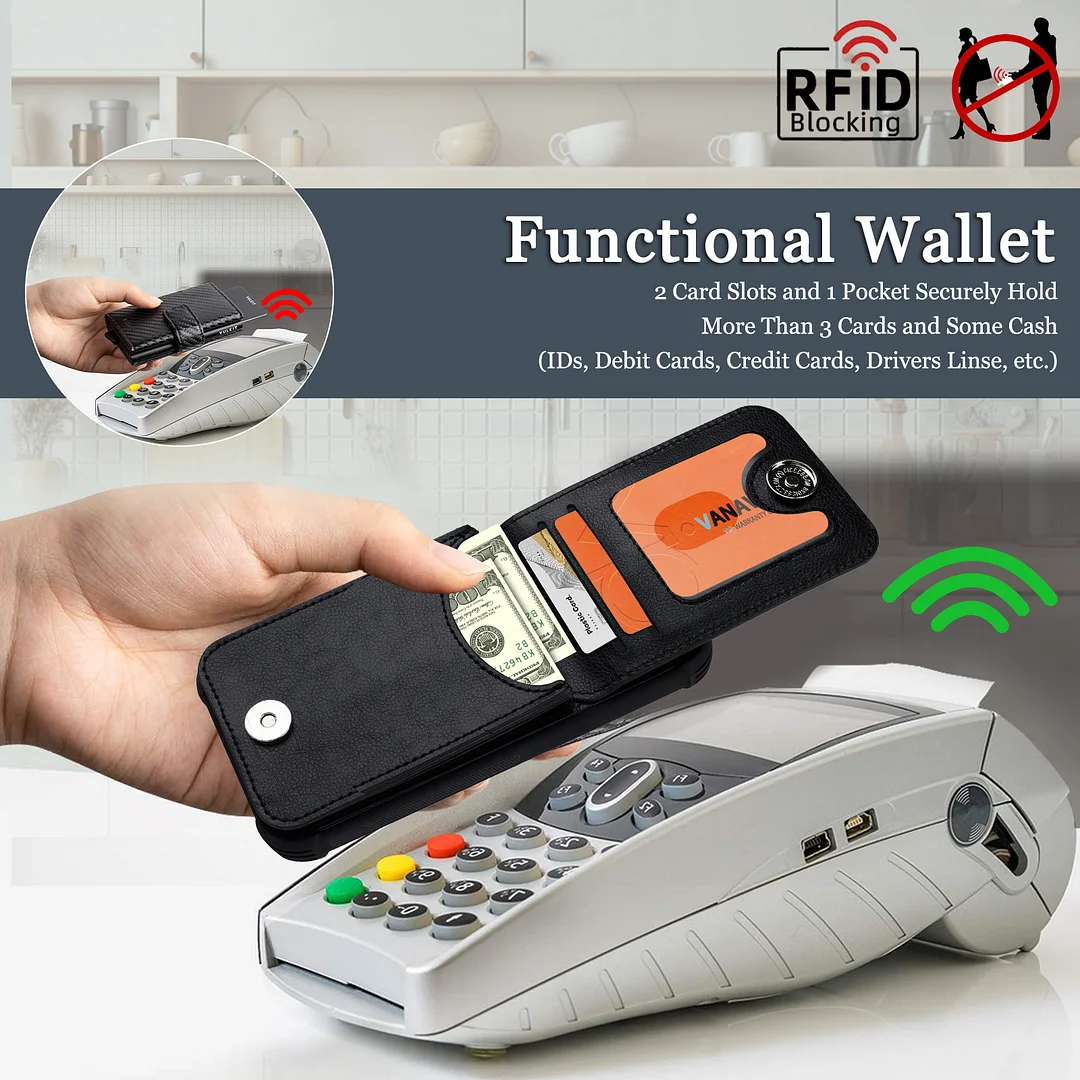 VANAVAGY Wallet Case Compatible for Galaxy S25 5G with Credit Card Holder and Coin Pocket