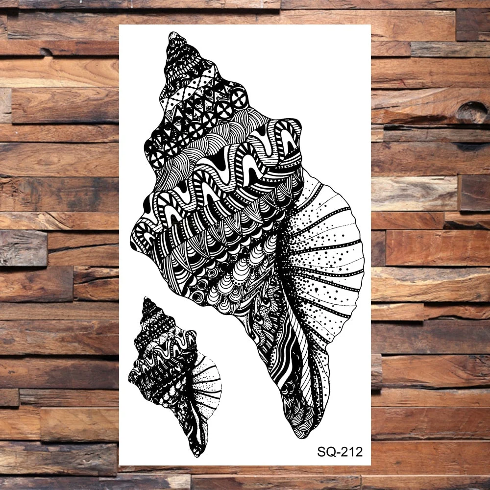 Crown Temporary Tattoos For Women Men Realistic Cross Sword Angel Wings Thorns Fake Tattoo Sticker Body Waterproof Tatoos Black