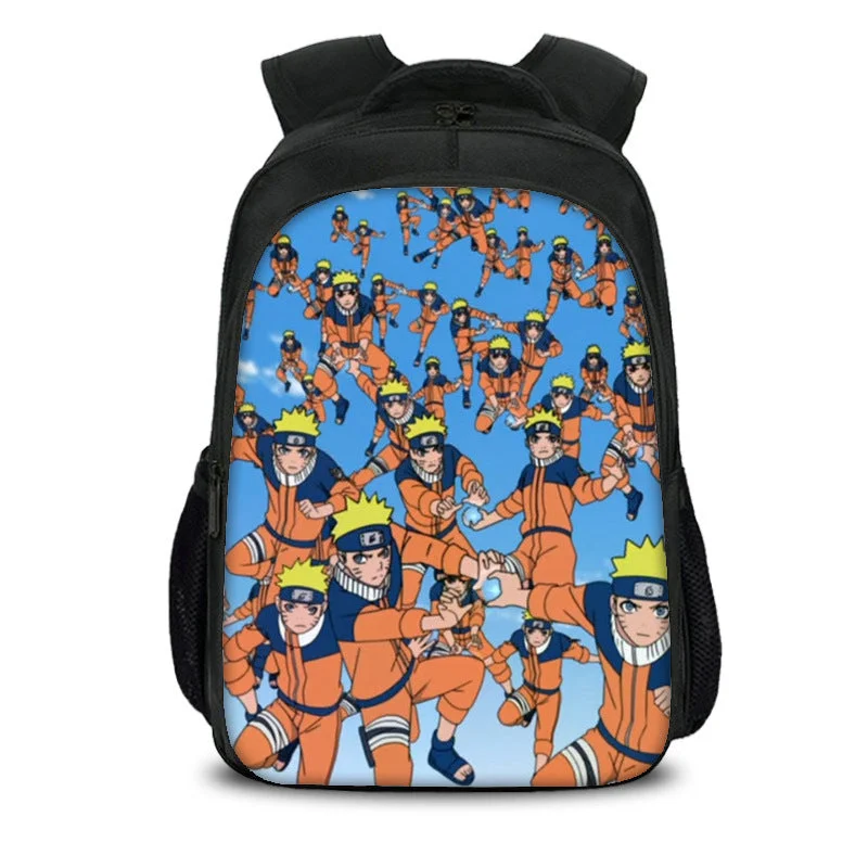 Buzzdaisy Anime Naruto Kakashi Uchiha Sasuke #7 Backpack School Sports Bag