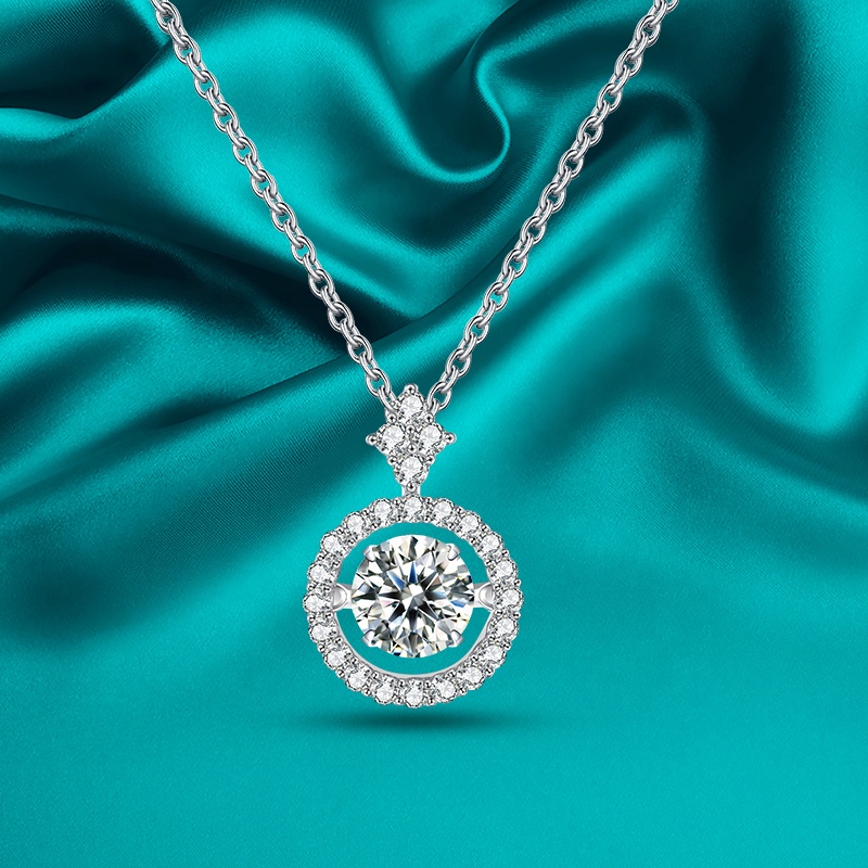  925 Sterling Silver Pendant For Women Jewelry Moissanite Diamond Necklace with Twinkle Setting Moissanite Stone