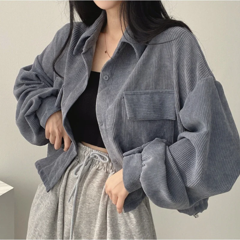Uveng Uveng Chic 2025 Spring French Vintage Single-Drenaught Clip Lantern Shirt Long Sleeved Jacket Woman Tide