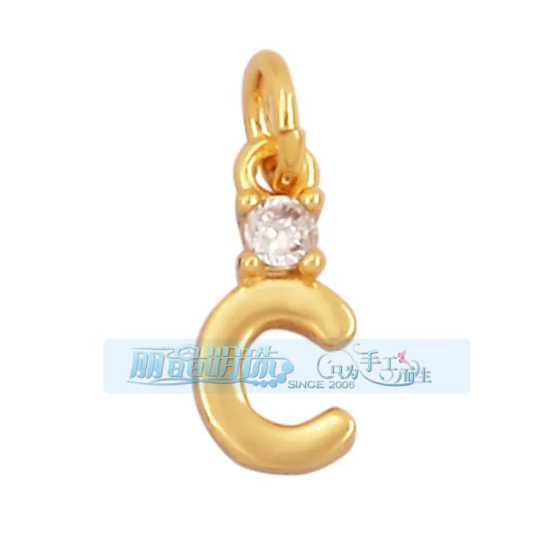 1 Piece 15 * 19mm Hole 5~5.9mm Copper Zircon Letter Heart Shape Pendant Jewelry Accessories