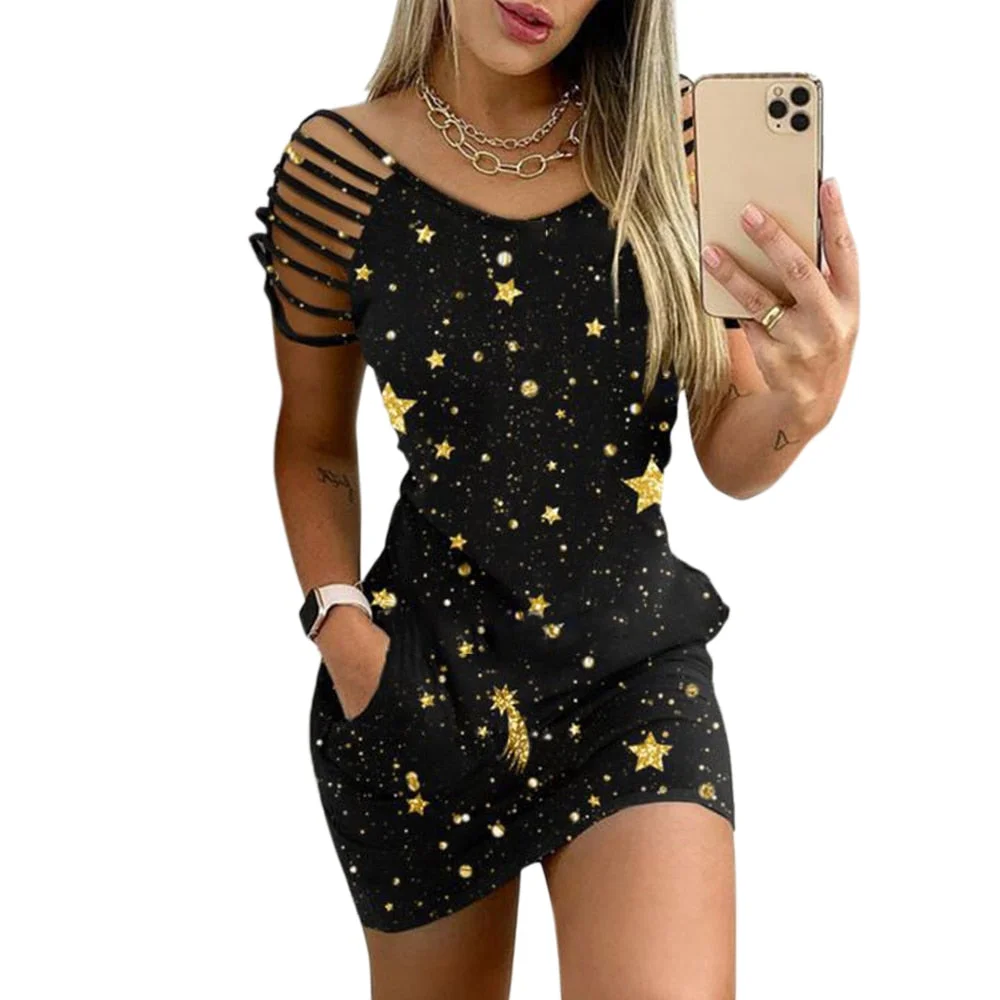 2021 Summer Elegant Cut Out Short Sleeve Party Dress Sexy Mini Dress Ladies Spring Casual Fashion Slit Fit Dress Vestidos D30