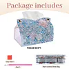 (24cm)Ice Blue Floral Butterfly 24cm DIY Diamond Painting Rhinestones Decorative Tissue Box Reusable Crystal Mosaic PU Tissue Holder for Home Car Desk Decoration Craft