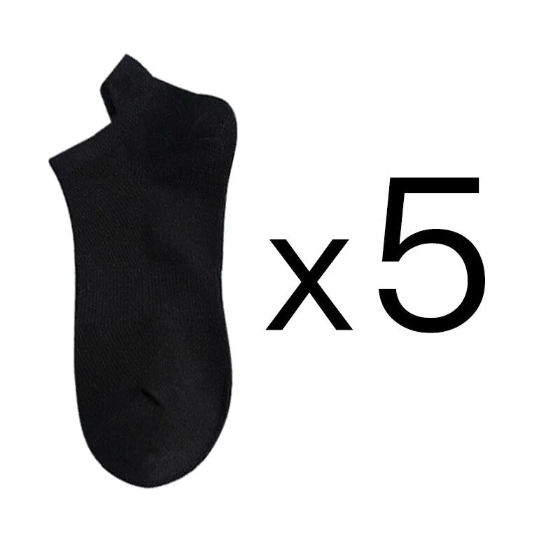 5 Pairs Women Socks Breathable Sports Socks Pack Solid Color Comfortable Cotton Novelty Mesh White Fashion Street Ankle Sock Set