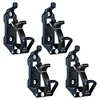 4 Pcs Shovel Mount Multipurpose Metal Rubber Clamps for Roof Rack (Black)