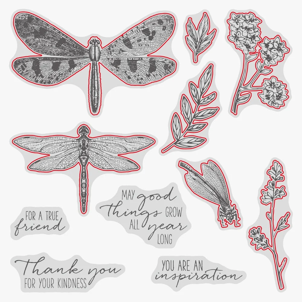 Dragonfly Dreams Stamps Cutting Dies Templates for DIY Scrapbooking Album Transparent Silicone Decorative