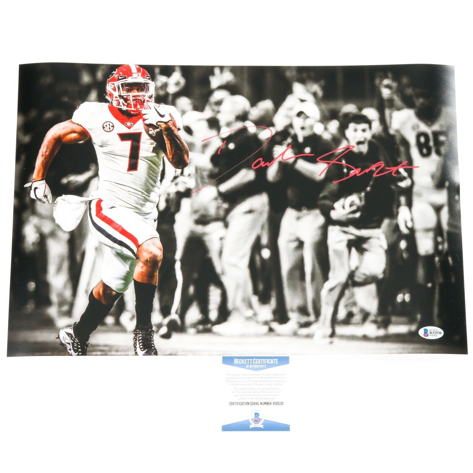 D’Andre Swift Signed Sec Photo Poster painting 12x18 Georgia Bulldogs Signed Swift Signed